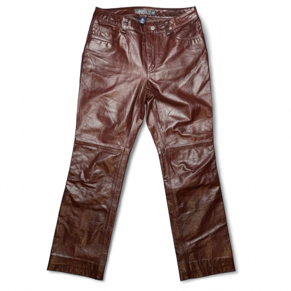 Gap Vintage Brown Leather Boot Cut Pants - Y2K - Size 6
